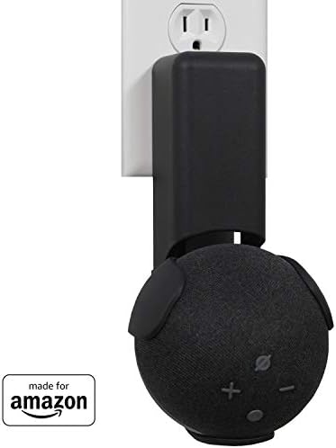 Enhance Your Echo Dot (4th Gen) Experience: Black Outlet Hanger with Cable Management